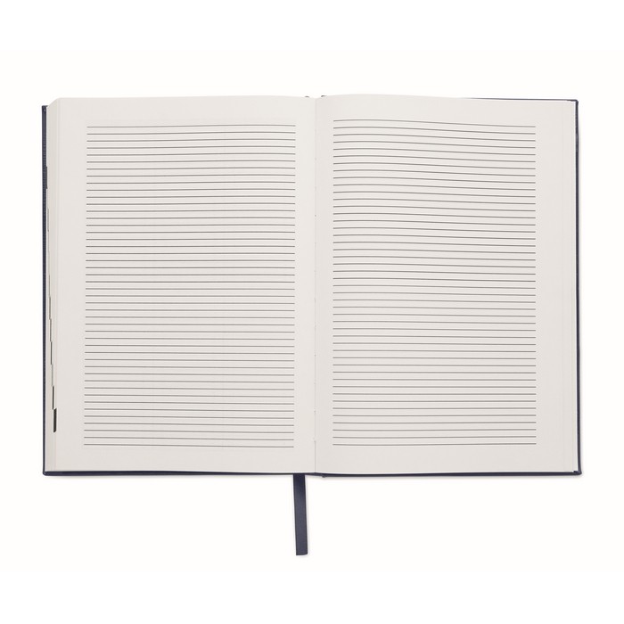 Libreta con agenda perpetuo de vista diaria con marca página a juego A5 color azul marino septima vista Libreta con agenda perpetuo de vista diaria con marca página a juego A5 color azul marino septima vista