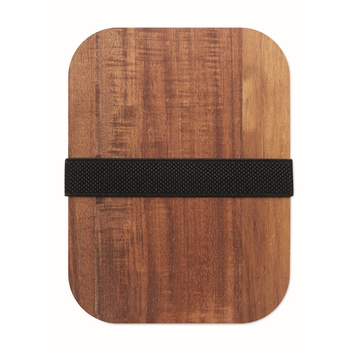 Fiambrera de cristal con tapa de madera y cinta elástica de cierre color transparente cuarta vista Fiambrera de cristal con tapa de madera y cinta elástica de cierre color transparente cuarta vista