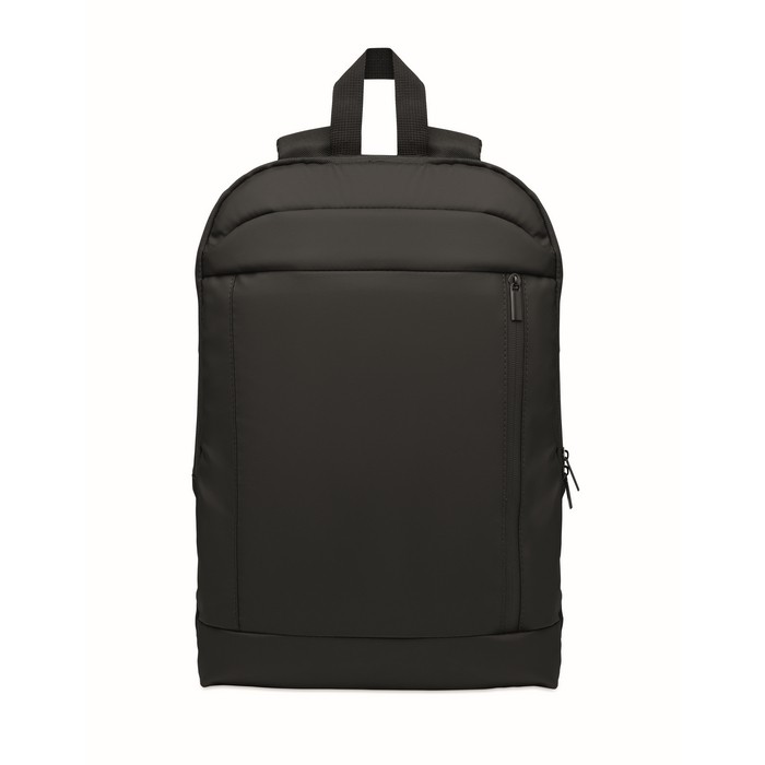 Mochila para portátil de RPET y PU con correa para equipaje 16'' color negro sexta vista