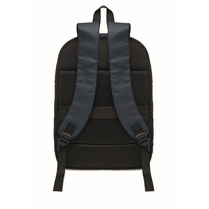 Mochila para portátil de RPET y PU con correa para equipaje 16'' color azul quinta vista