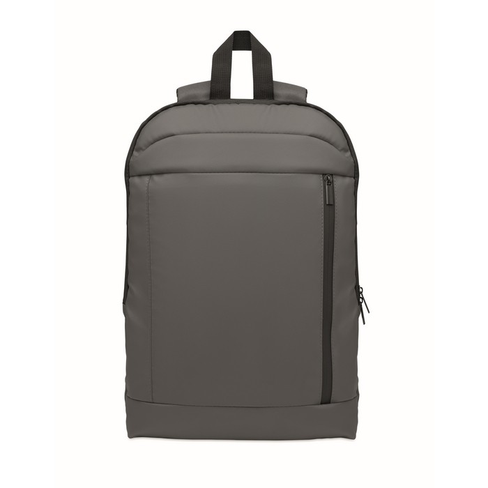 Mochila para portátil de RPET y PU con correa para equipaje 16'' color gris oscuro sexta vista