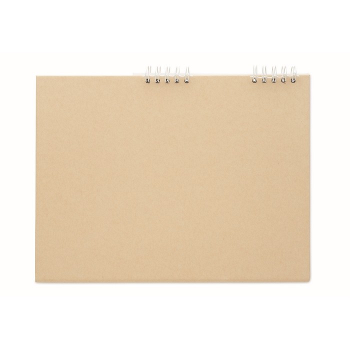 Calendario de sobremesa con notas adhesivas y bloc de notas color beige septima vista Calendario de sobremesa con notas adhesivas y bloc de notas color beige septima vista