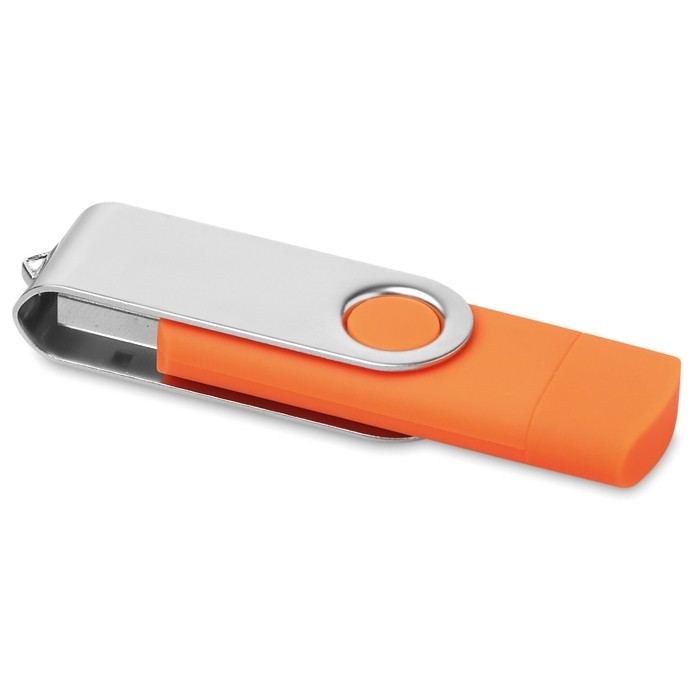 Pendrive versión OTG con conexión tipo C color naranja Pendrive versión OTG con conexión tipo C color naranja