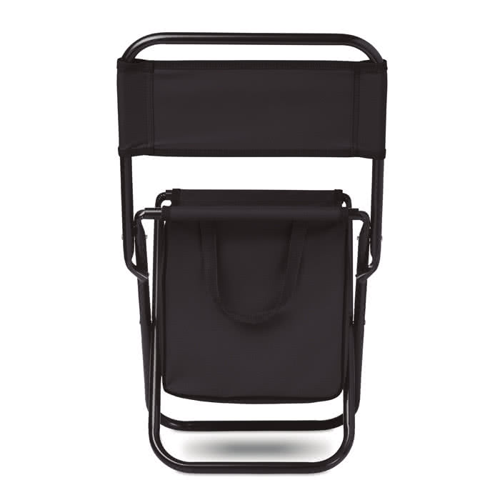 Silla plegable exterior con nevera color negro cuarta vista Silla plegable exterior con nevera color negro cuarta vista