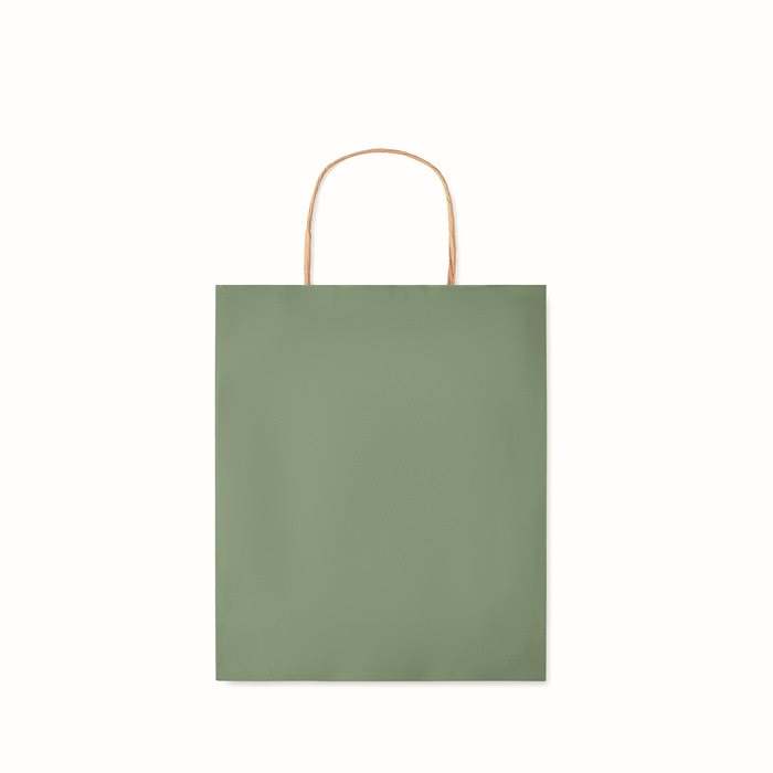 Bolsa de papel pequeña personalizada  color verde tercera vista