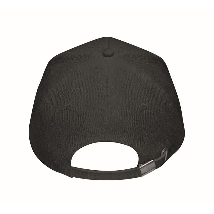 Gorra de béisbol de cáñamo personalizable color negro quinta vista Gorra de béisbol de cáñamo personalizable color negro quinta vista
