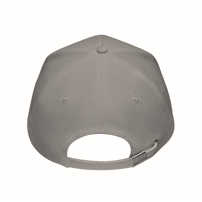 Gorra de béisbol de cáñamo personalizable color gris quinta vista Gorra de béisbol de cáñamo personalizable color gris quinta vista