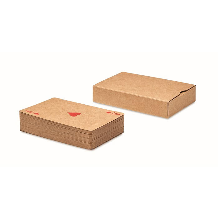 Baraja de cartas recicladas personalizada color beige segunda vista Baraja de cartas recicladas personalizada color beige segunda vista