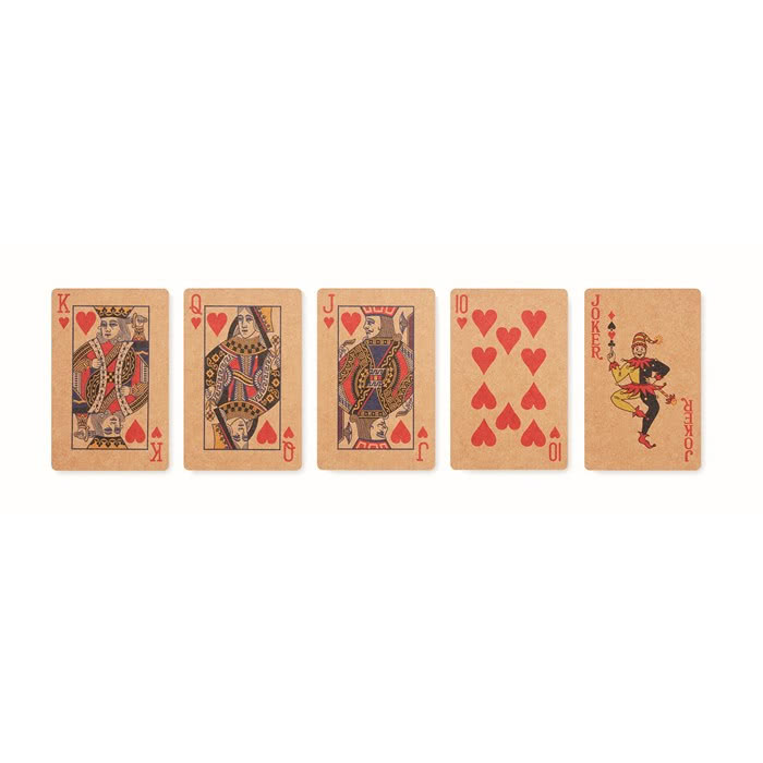 Baraja de cartas recicladas personalizada color beige cuarta vista Baraja de cartas recicladas personalizada color beige cuarta vista