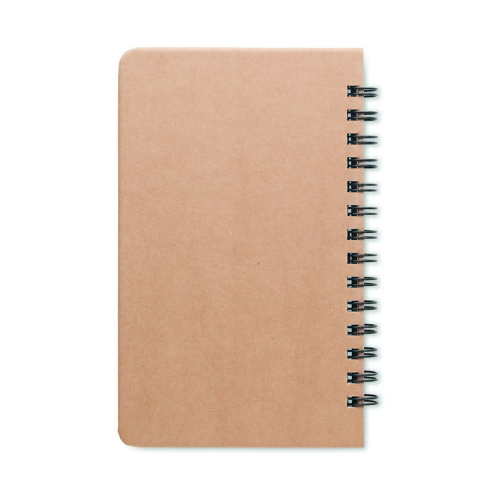 Libreta sostenible personalizada A5 color beige tercera vista