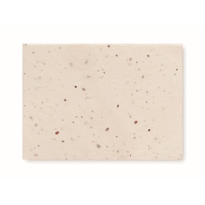 Blocs de notas personalizables con semilla color blanco tercera vista Blocs de notas personalizables con semilla color blanco tercera vista