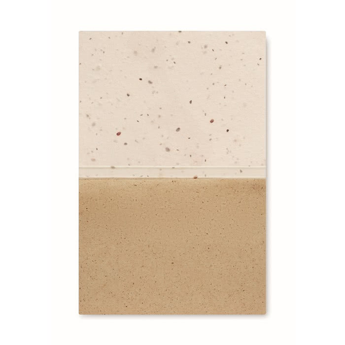 Blocs de notas personalizables con semilla color blanco cuarta vista Blocs de notas personalizables con semilla color blanco cuarta vista