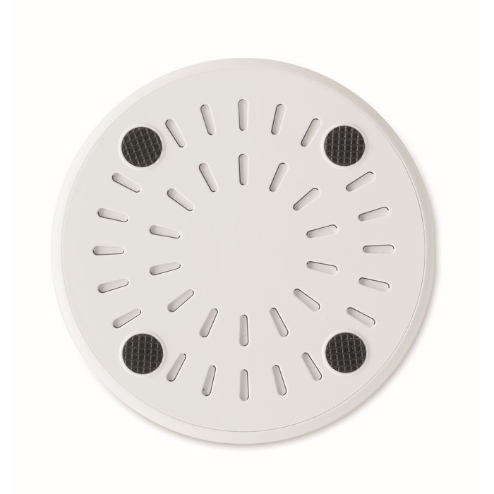 Cargadores inalámbricos reciclados de color blanco tercera vista Cargadores inalámbricos reciclados de color blanco tercera vista