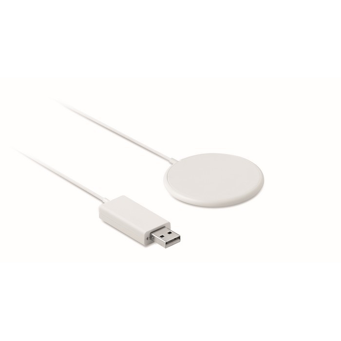 Cargador inalámbrico magnético de color blanco segunda vista Cargador inalámbrico magnético de color blanco segunda vista