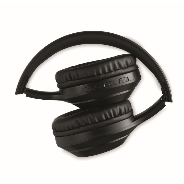 Auriculares plegables personalizados color negro segunda vista Auriculares plegables personalizados color negro segunda vista