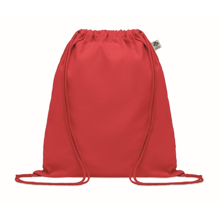 Mochila saco de algodón orgánico 140 g/m2 color rojo