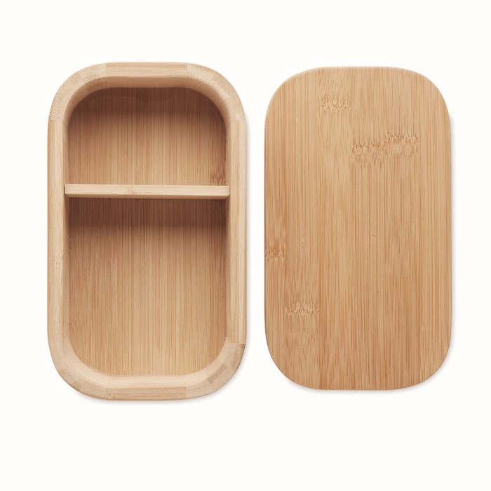 Fiambrera grande con separador color madera sexta vista Fiambrera grande con separador color madera sexta vista