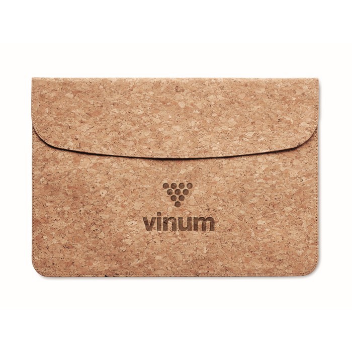 Bolsa de corcho para portátil color beige vista principal Bolsa de corcho para portátil color beige vista principal