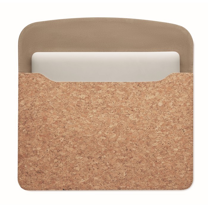 Bolsa de corcho para portátil color beige primera vista Bolsa de corcho para portátil color beige primera vista
