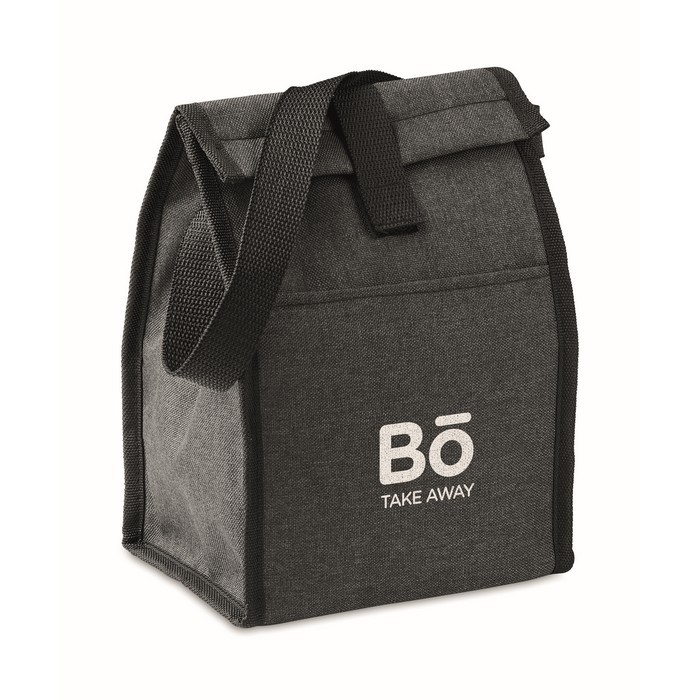 Bolsa térmica con bolsillo color negro vista principal Bolsa térmica con bolsillo color negro vista principal