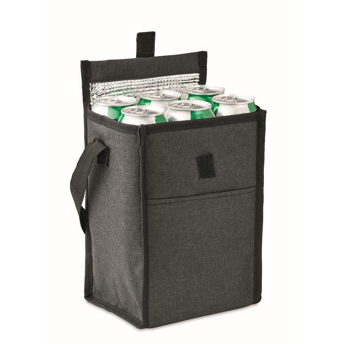 Bolsa térmica con bolsillo color negro primera vista Bolsa térmica con bolsillo color negro primera vista