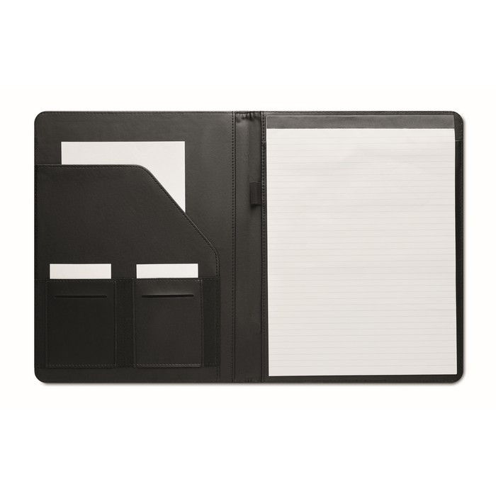 Portafolios con compartimentos color negro primera vista