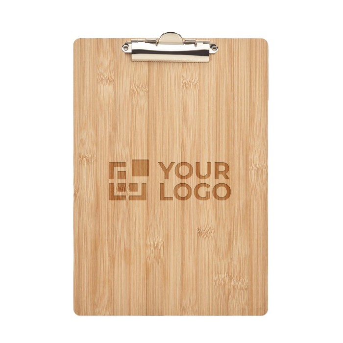 Portapapeles de bambú con clip vista principal Portapapeles de bambú con clip vista principal