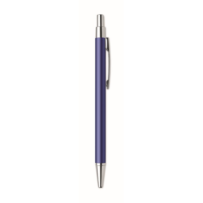 Bolígrafo de aluminio reciclado color azul real tercera vista Bolígrafo de aluminio reciclado color azul real tercera vista