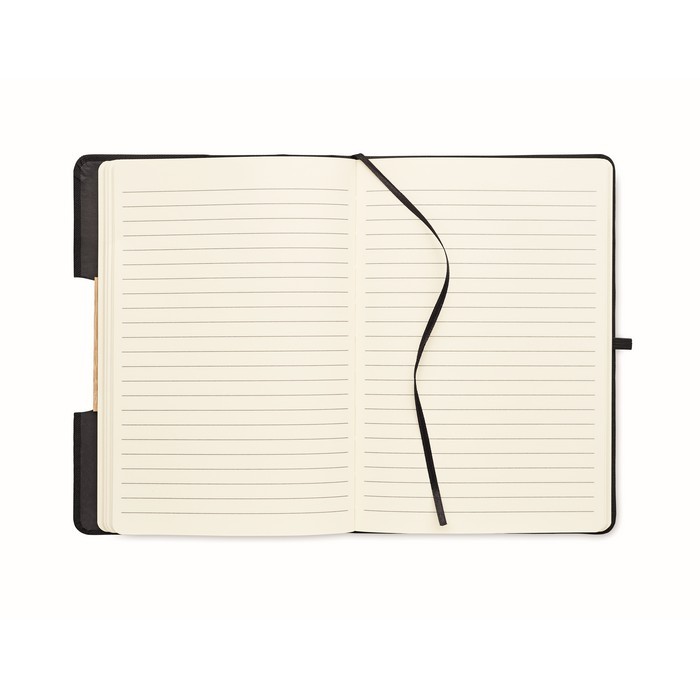 Libreta de tapa dura con soporte color negro septima vista