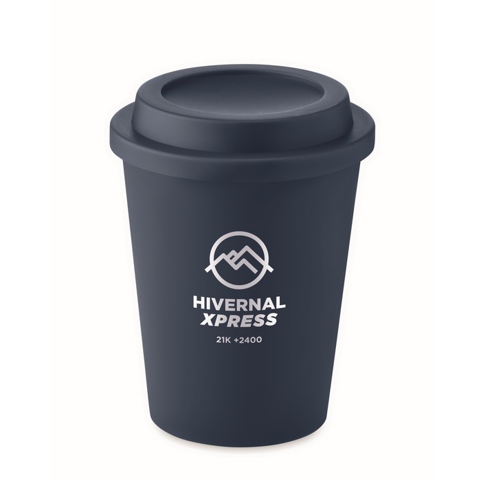 Vaso de doble pared hecho de plástico color azul ultramarino vista principal Vaso de doble pared hecho de plástico color azul ultramarino vista principal