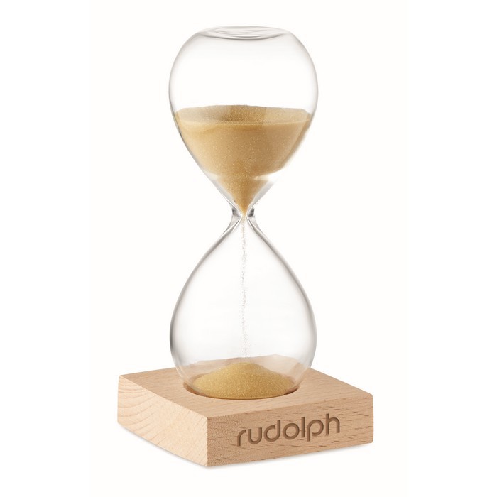 Reloj de arena de 5 minutos color beige vista principal Reloj de arena de 5 minutos color beige vista principal