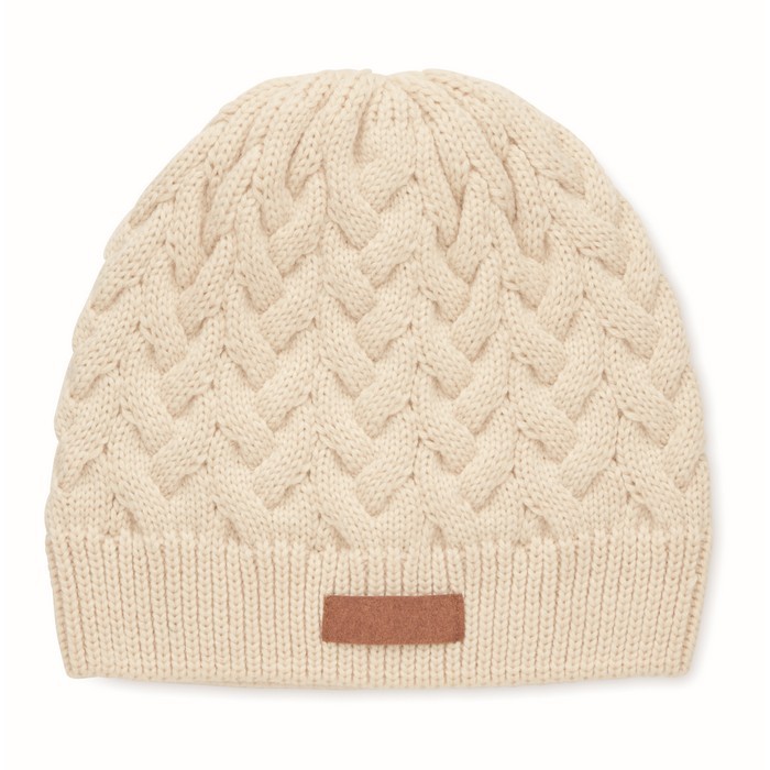 Gorro de punto en RPET color beige