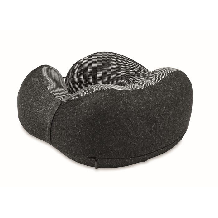 Almohada de viaje con bolsa ajustable color gris oscuro primera vista Almohada de viaje con bolsa ajustable color gris oscuro primera vista