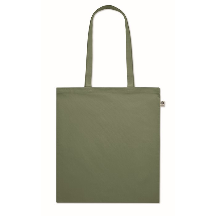 Bolsa de algodón orgánico asas largas 180 g/m2 color verde primera vista