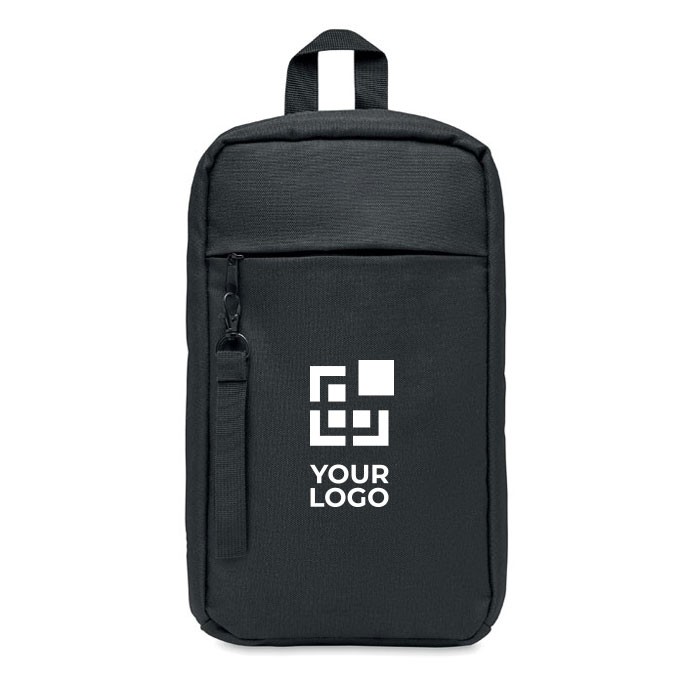 Bandolera acolchada RPET con asa y correa vista principal Bandolera acolchada RPET con asa y correa vista principal