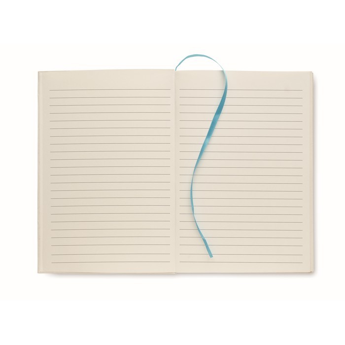 Libretas recicladas de tapa dura con elástico color turquesa sexta vista Libretas recicladas de tapa dura con elástico color turquesa sexta vista
