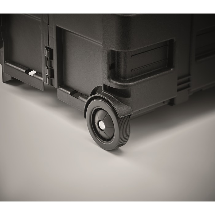 Carro de compras plegable con carga de 25 kg color negro vista detalle 4