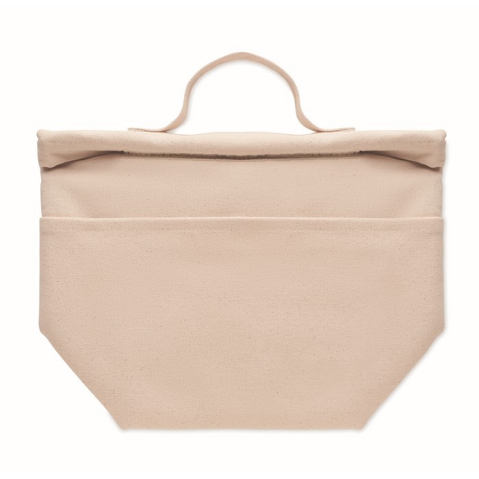 Bolsa nevera de algodón reciclado color beige segunda vista