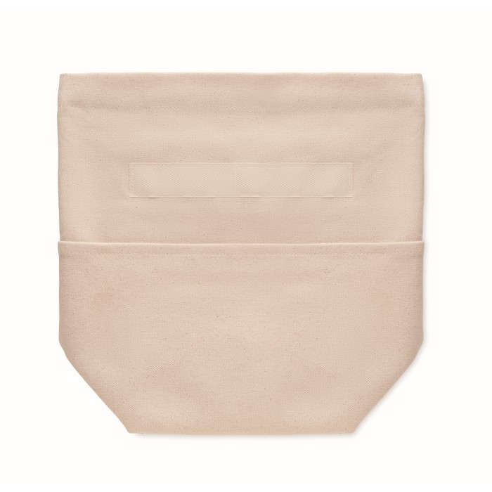 Bolsa nevera de algodón reciclado color beige tercera vista