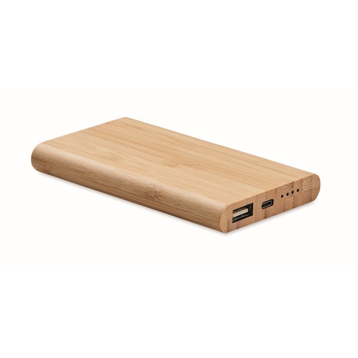 Powerbank de 4000 mAh y bambú color madera