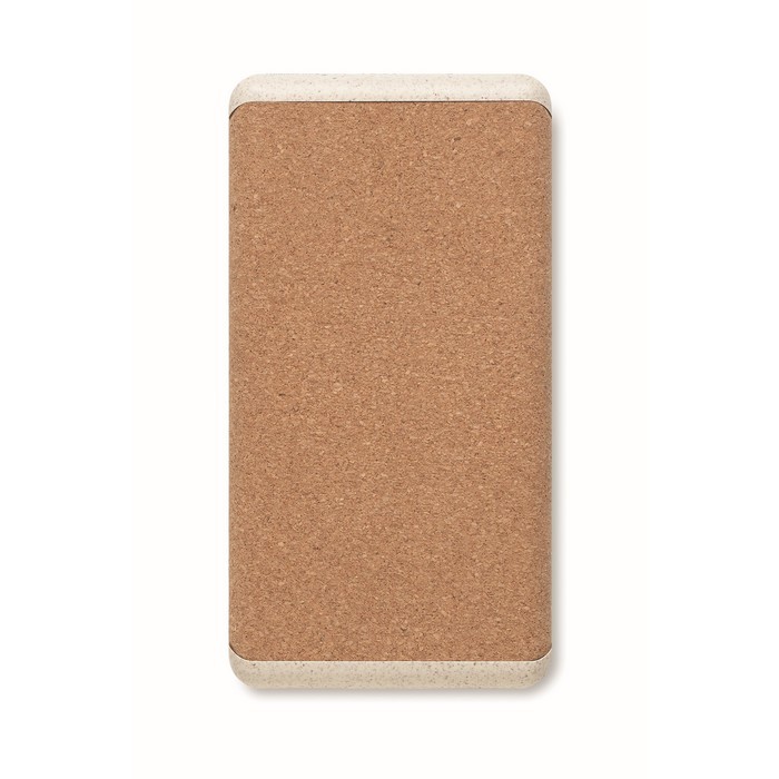 Batería externa de 10000 mAh con corcho color beige quinta vista