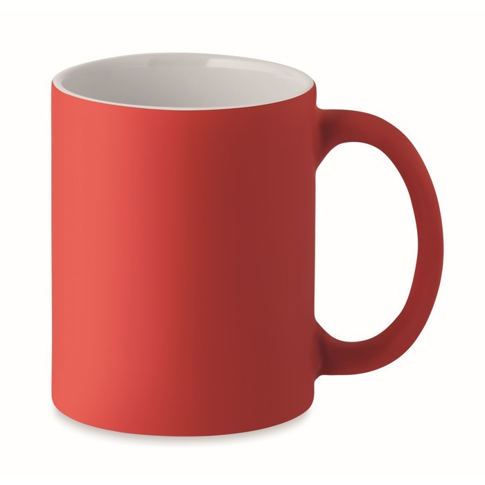Taza de cerámica mate color rojo