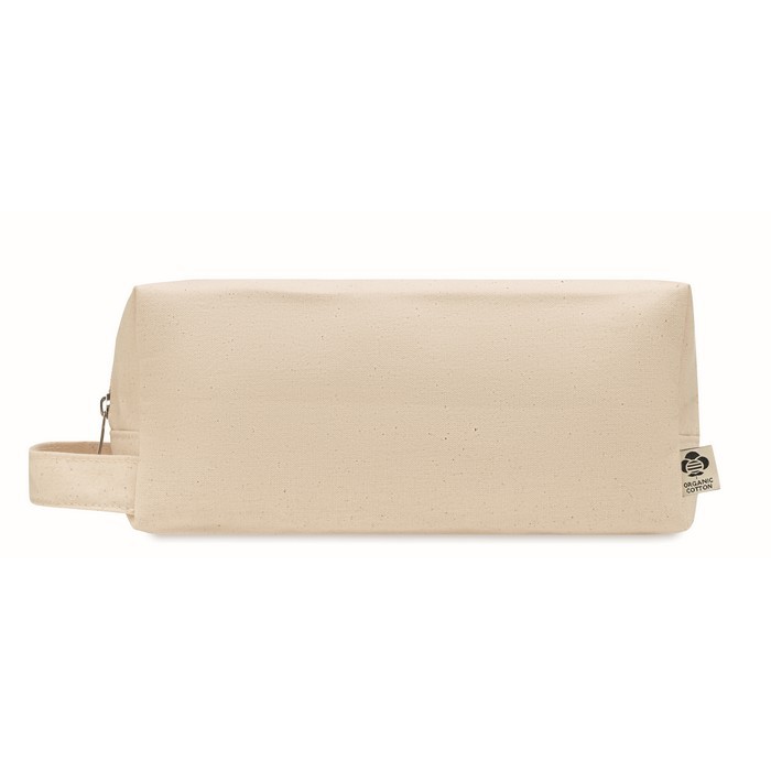 Neceser orgánico con cremallera 220 g/m2 color beige primera vista Neceser orgánico con cremallera 220 g/m2 color beige primera vista