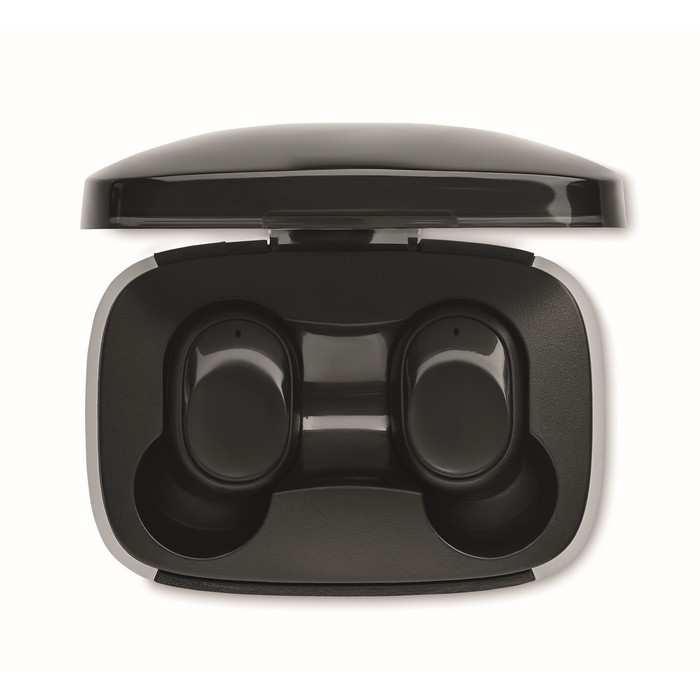 Auriculares inalámbricos con estuche color negro sexta vista Auriculares inalámbricos con estuche color negro sexta vista
