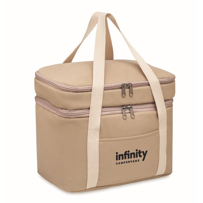 Bolsa nevera con dos compartimentos 320 g/m2 color beige vista principal