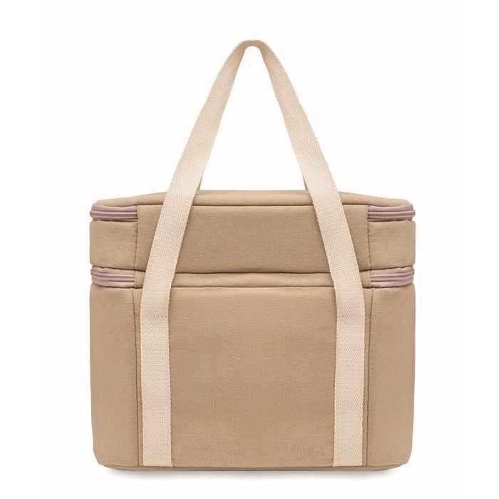 Bolsa nevera con dos compartimentos 320 g/m2 color beige cuarta vista