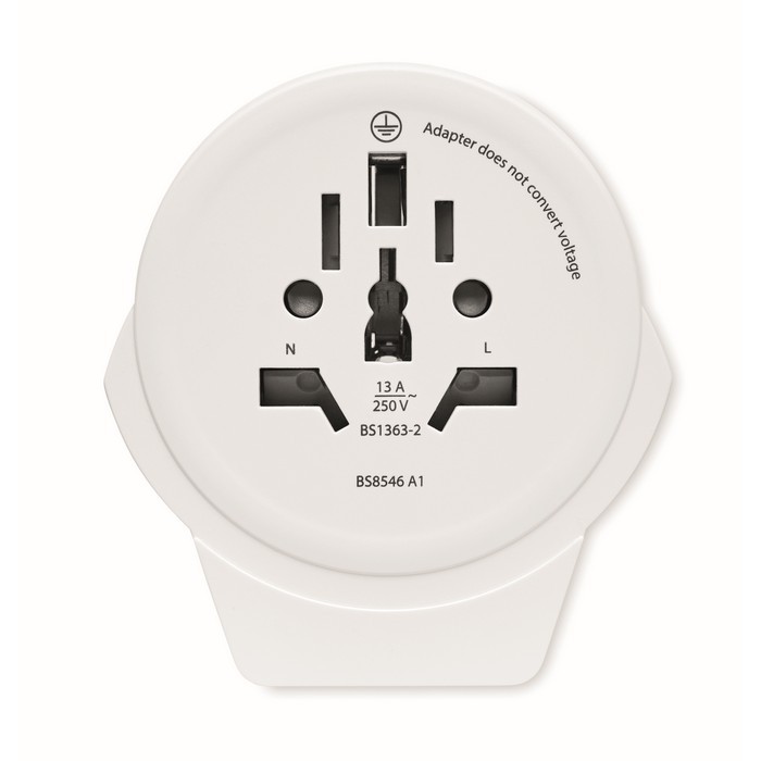 Adaptador de viaje compacto color blanco segunda vista