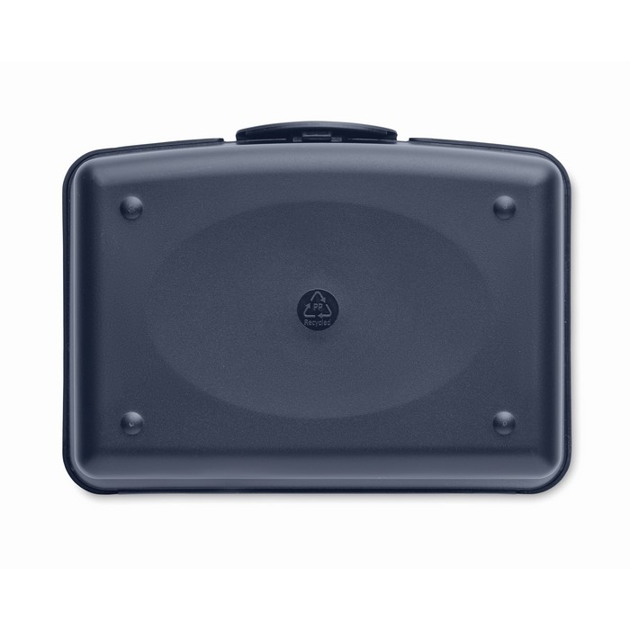 Fiambrera de PP reciclado con cierre fácil de clic 800ml color azul marino sexta vista