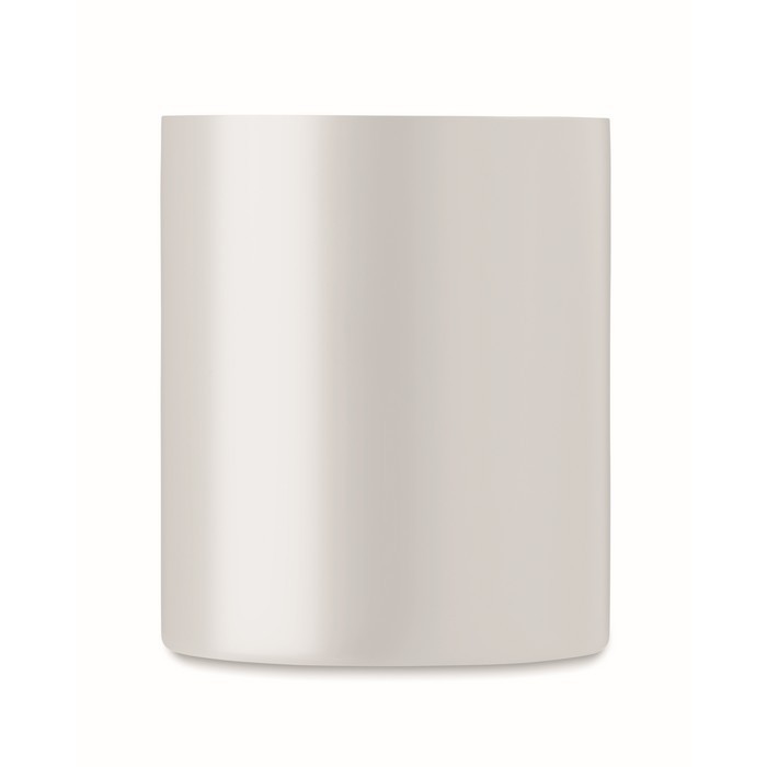 Taza de metal y asa de mosquetón color blanco quinta vista Taza de metal y asa de mosquetón color blanco quinta vista