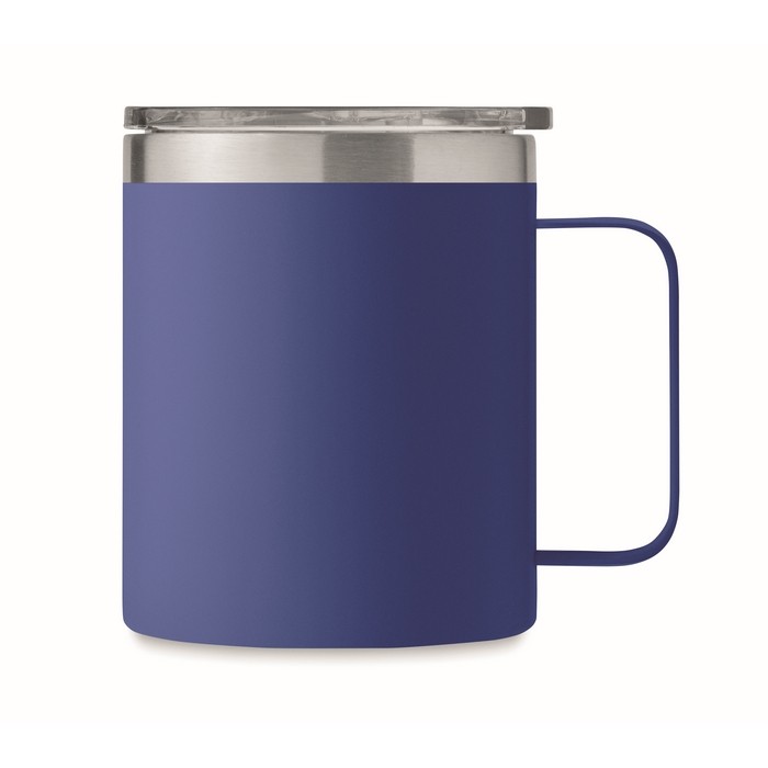 Vaso antifugas de acero inoxidable reciclado con tapa 300ml color azul quinta vista Vaso antifugas de acero inoxidable reciclado con tapa 300ml color azul quinta vista